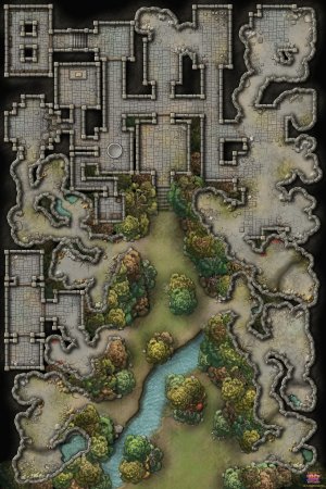 Dungeon cave in the woods [OC] [60 x 40] [Free]