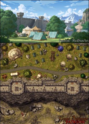 The Great Wall 40x50 battle map and scene (Cropox Battlemaps & Red Sun Art)