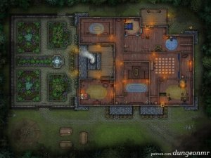 Aencar's Manor - Haunted Manor Battle Map (48x36)