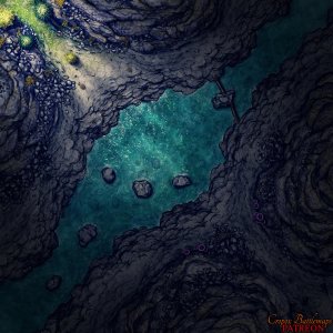 The Mouth of the Deepwater Cavern 40x40 battle map
