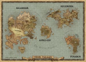 Homebrew continent 'Teer Valaan' map finished. Kinda.