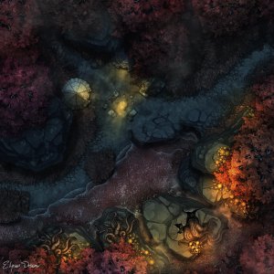 Bloodmoon Forest: Tangled Campsite [30x30]