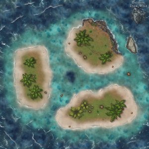 [OC][Battlemap] Turtle Island [40x40] [4K] – Tropical variants, wildlife, survival & pirate hideouts!