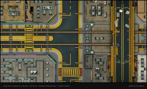 Just wanted to share are all free map releases I made for my cyberpunk-y streets content pack: Slums & construction [aband.], Bridge & Garage [modern] [48x29] + Night market [60x48, modern] & Casino [70x62, modern] & Corporate Plaza [60x77, modern] in the