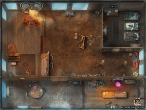 We can survive the blizzard in here! Look, there is even a nice fire burning and strong sturdy doors!