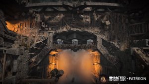 The Great Dam [37x21] — free animated battle map (intact & breached, day & night)