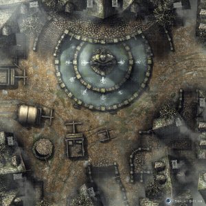 [OC] Don't taste the Ravenloft Fountain! The Bereft Fountain map is "safe" to drink... right? [25x25]