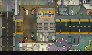 Just wanted to share are all free map releases I made for my cyberpunk-y streets content pack: Slums & construction [aband.], Bridge & Garage [modern] [48x29] + Night market [60x48, modern] & Casino [70x62, modern] & Corporate Plaza [60x77, modern] in the