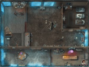 We can survive the blizzard in here! Look, there is even a nice fire burning and strong sturdy doors!