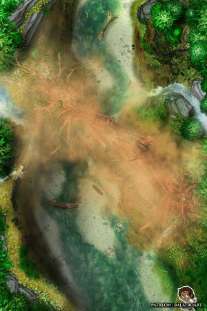 After a hiking trip I decided to make a phased battlemap inspired by the northern Californian old growth redwoods and Fern Canyon.
