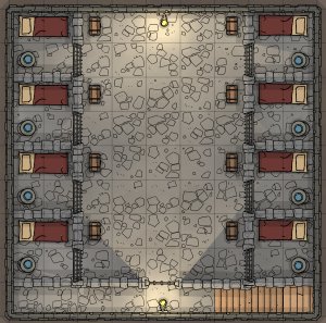 Basement cells in a guardhouse.