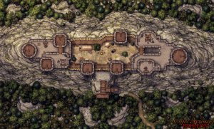 The Skybound Fortress 58x35 battle map (2 variants)