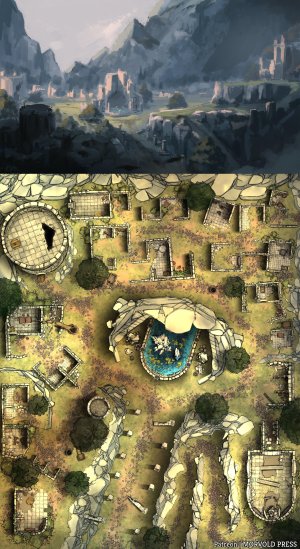 Manticore Lair | Ruined Village [80 x 100]