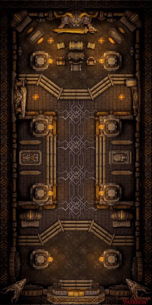 Dwarven Throne Room 15x30 battle map