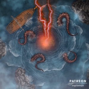Maelstrom [battlemap] from Angela Maps - What god did you piss off to cause this? 3 versions! [animated] [art]