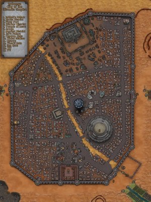 Martian city map inspired by Burroughs's A Princess of Mars
