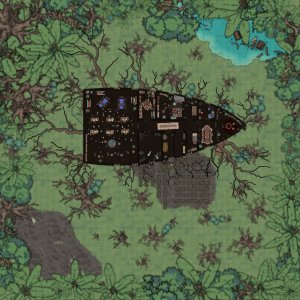 Ship on a tree, Voodoo Hag lair (50x50)