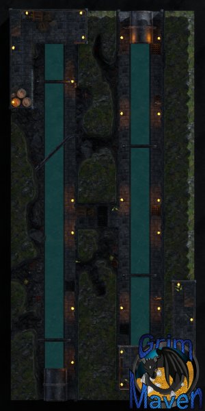 "Sewer Run"(18x38) two level Sewer system map! What happens in the dark, the dank and the dirty?