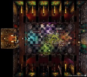 Arcane Library | [Animated Battlemap] [32x28] [100px per Square] [Gridless] [3D Rendered] [OC] | Beneos Battlemaps