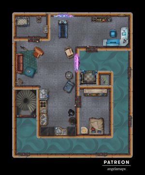 Apartment [battlemap] from Angela Maps - 2 versions! [art]