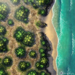 [OC] A beach episode for the party or an ambush? The Coastal Path can be either! [25x25]