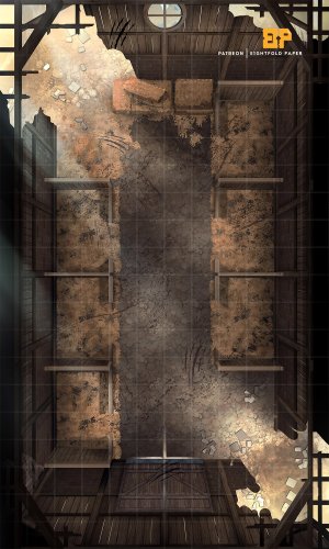 Farm Collection - Ravaged Barn [12x20] [Battlemap] [Eightfold Paper]