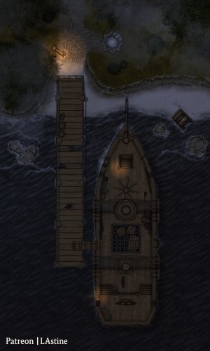 Small Dock with ship [15x25]