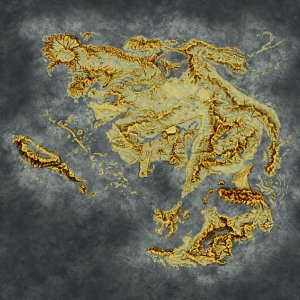 Finished a topographic style of my world map using only Inkarnate. Considering using physical map elements as well. Thoughts?