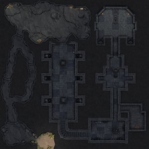 simple cavern with a tomb underneath