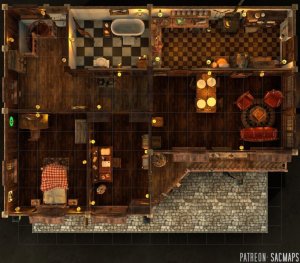 THE GENERAL STORE (16x14 multilevel – store, cellar, upstairs living space) - free day & night multilevel plus hundreds more free maps!