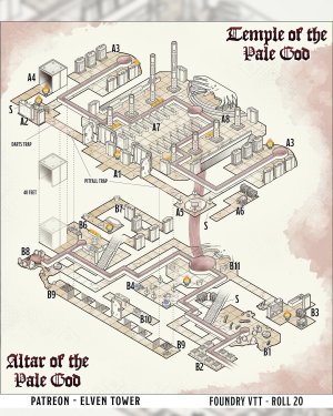 Temple and Altar of the Pale God - Isometric Dungeon