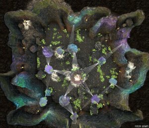 Oh, goodie. Webs. That's never a bad sign. (LAIR OF THE PHASE SPIDERS, 35x30 - free day & night maps, plus 1000+ more free!)