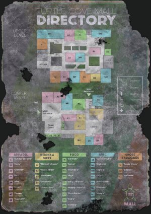 a day at the mall [75x52] [abandoned / apocalyptic version] – Ground Floor, Upper Floor, Roof & Handouts