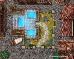 Dead Three Bathhouse [25x20] and Dungeon of the Dead Three [65x40]