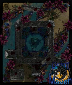 "Reclaimed Temple" (27x32) the desert tried to claim it. Something else claimed it first.