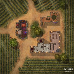 Vineyard [battlemap] from Angela Maps - 3 versions! [art]