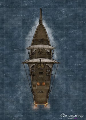 FREE Ship map upper/lower decks + captain's quarters 20x28 200 dpi