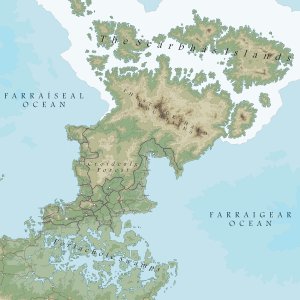 Mayrohg - the abandoned peninsula. An atlas style map for my DnD homebrew setting