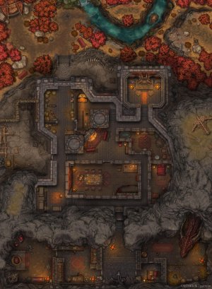Red Dragon Keep, Military Outpost & Castle - Free 8k Map & VTT support! [33x45]