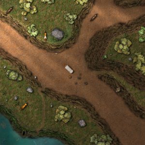 Roadside ambush 24x24 with and without grid