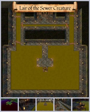 Are your players the type to hunt it, or befriend it and end up with yet another pet? LAIR OF THE SEWER CREATURE (34x34) - free light/dark maps, plus hundreds more!