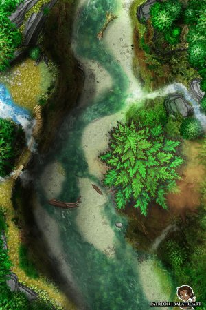 After a hiking trip I decided to make a phased battlemap inspired by the northern Californian old growth redwoods and Fern Canyon.