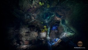 The Whispering Depths | Animated Cave Battle Map with Waterfalls & Forgotten Ruins