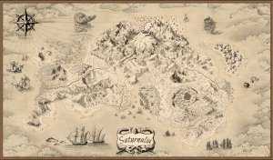 My map for my home game. The Island and city of Saturnalia!