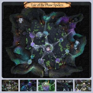 Oh, goodie. Webs. That's never a bad sign. (LAIR OF THE PHASE SPIDERS, 35x30 - free day & night maps, plus 1000+ more free!)