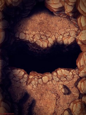 Your adventurers aren't ready for the Chasm Mimic | Arid Chasm 3 Variants by MapleMapsDnD | [Battle Map] [No AI] [OC] [Art]