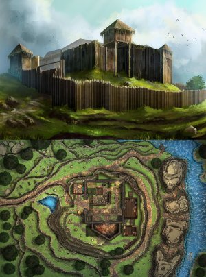 Stag Lord's Fort, Hillside & Cellar | Kingmaker [120 x 80]