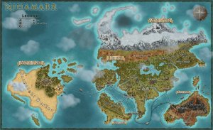 Made a small-ish update to my D&D setting's world map. It's still a work in progress.