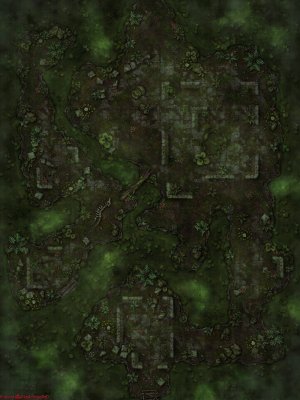 Sunken Plaza [30x40] [Battle Map] [OC] [Art]