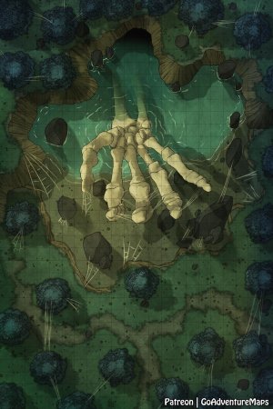 [22x33] Fossil Hand [forest][battlemap][fossil]